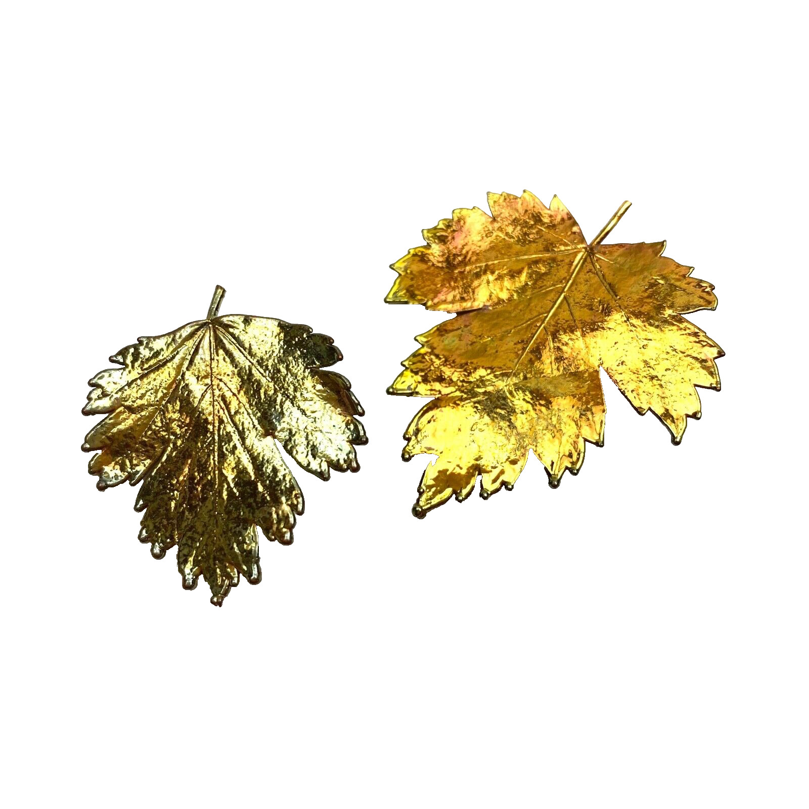 Leaf Brooch Pin Gold Tone Plated Maple Leaves Large & Small Rose Gold Gift