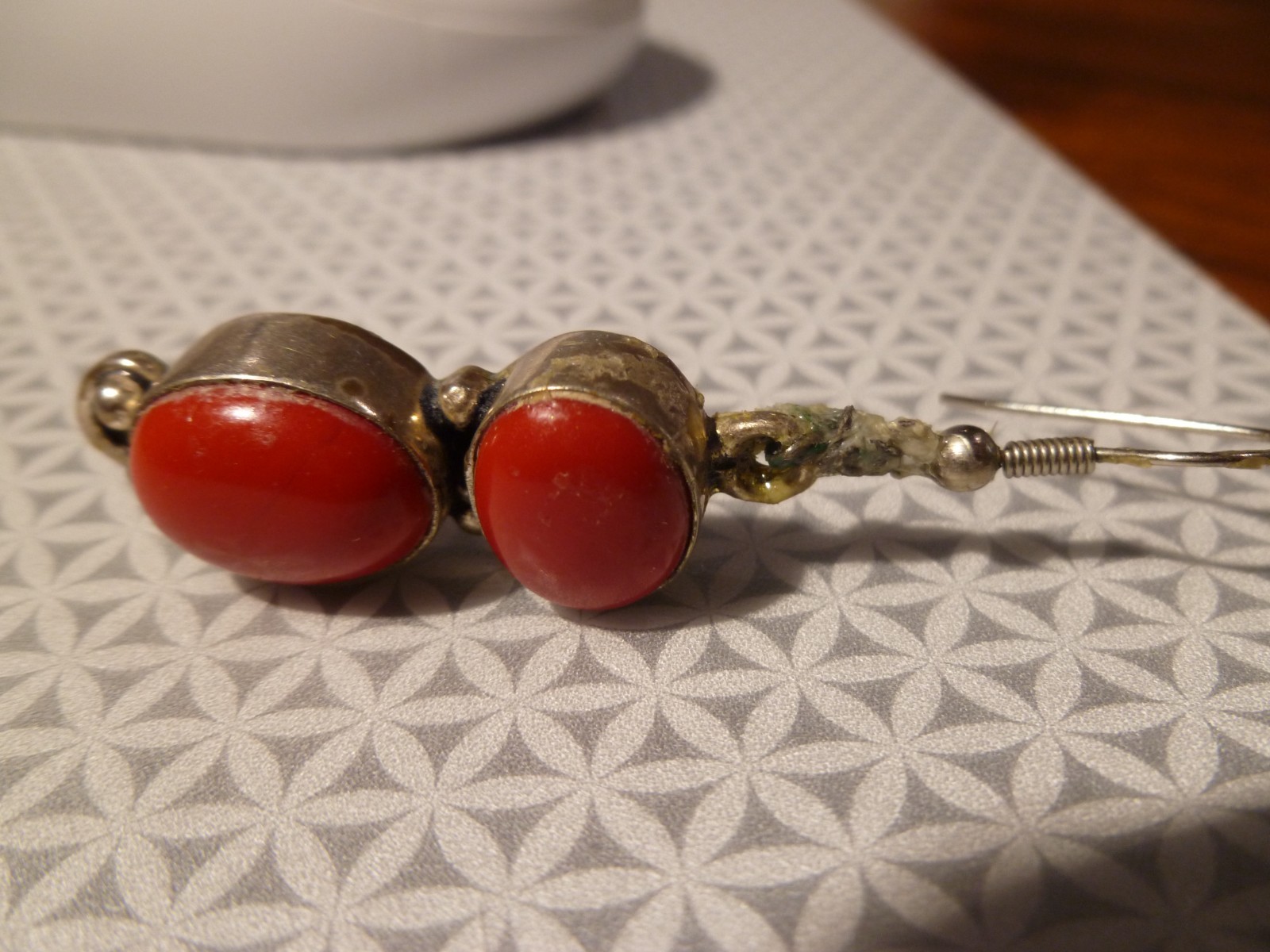 Contemporary Branch Raw Coral Necklace Bracelet Earrings Set On Sterling Silver