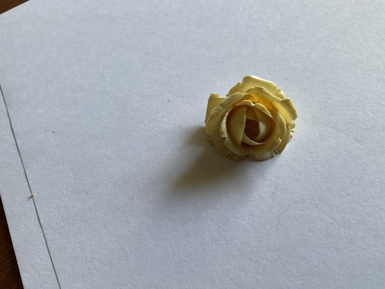 Vintage Carved Rose Pendant Unknow Material At Least 85 Years Old Perfect