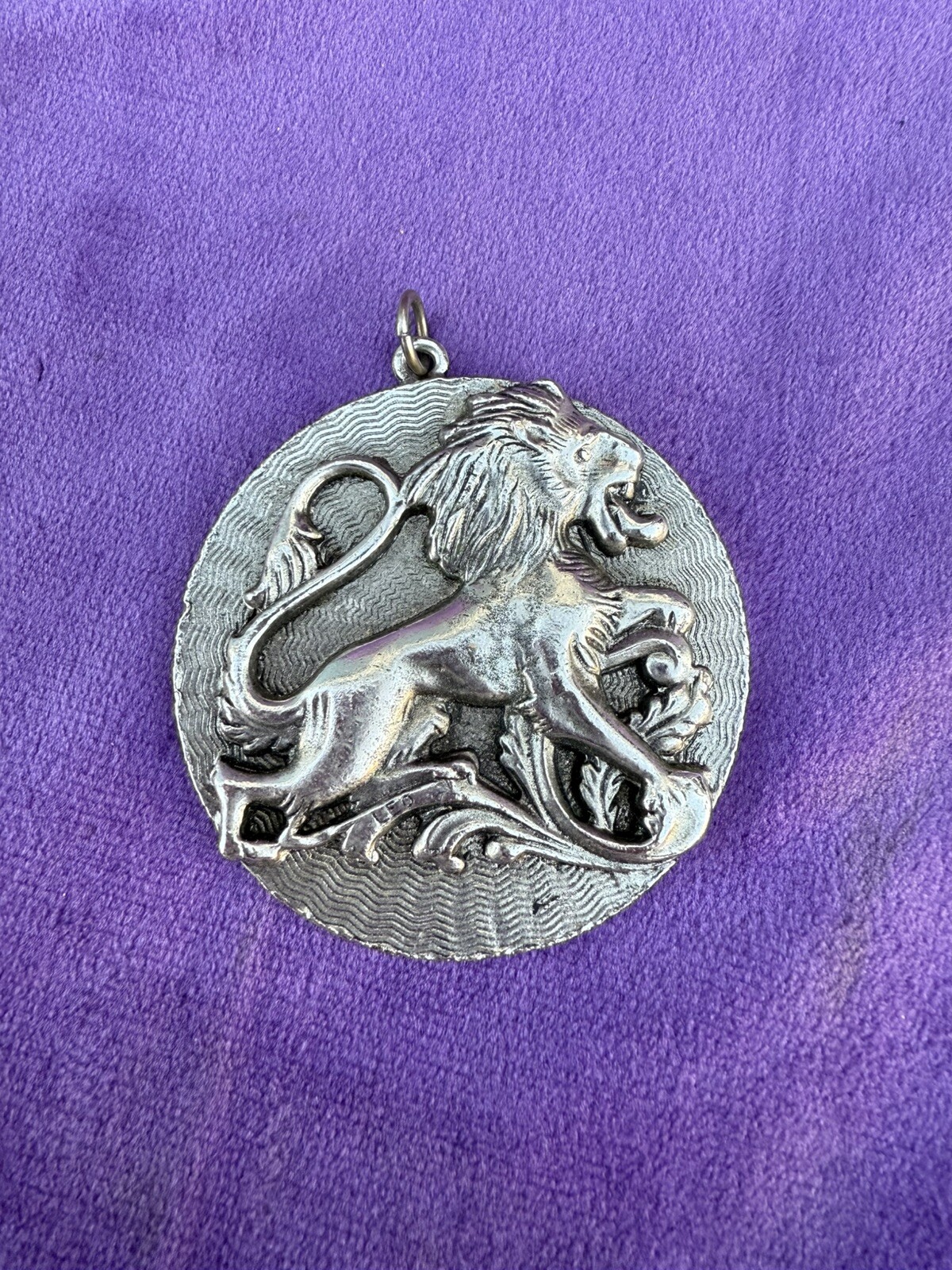 Vintage Edlee Leo Astrology Zodiac Rock Pendant