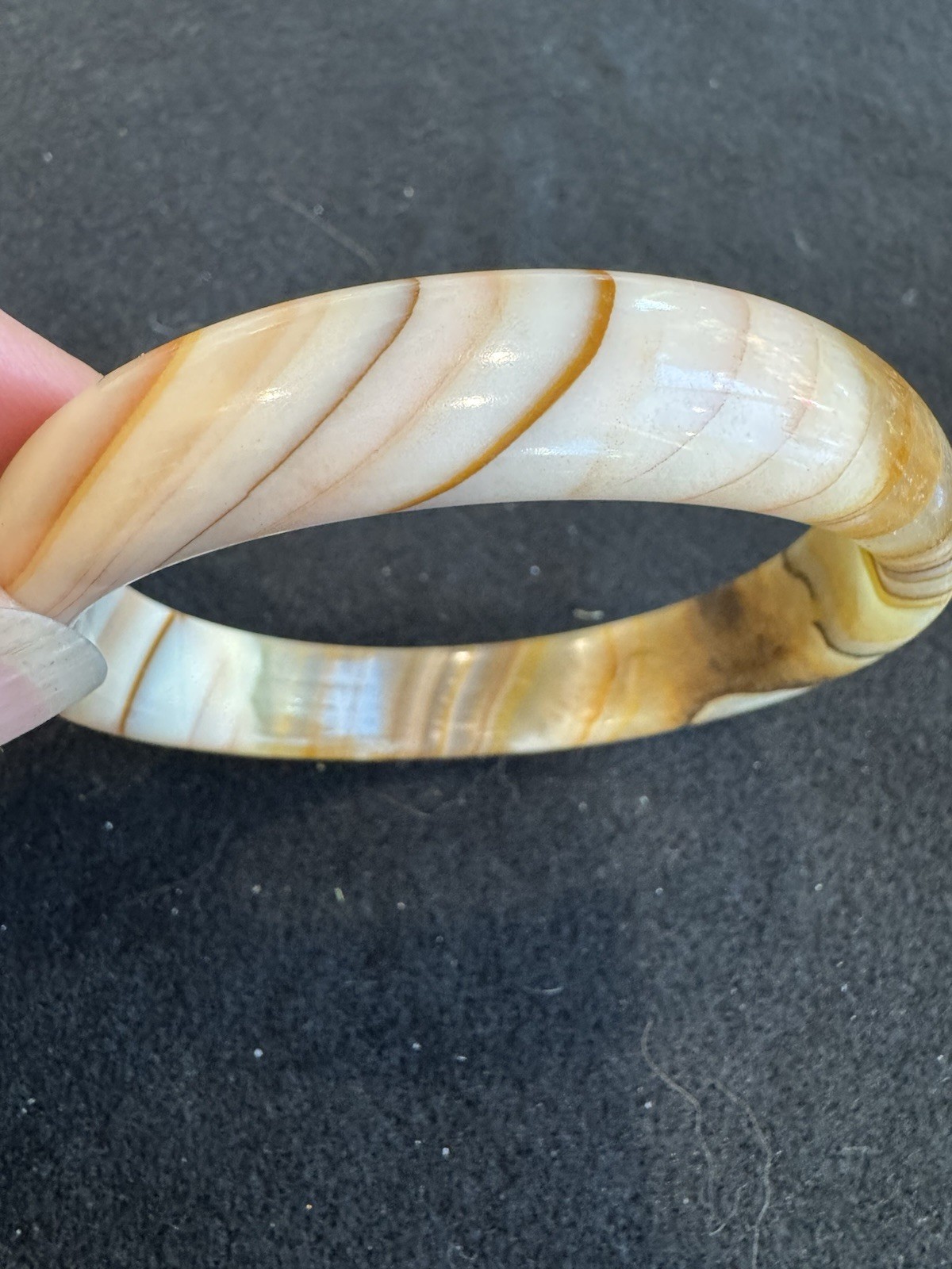 Vintage Vintage Natural Agate Banded Bangle Bracelet
