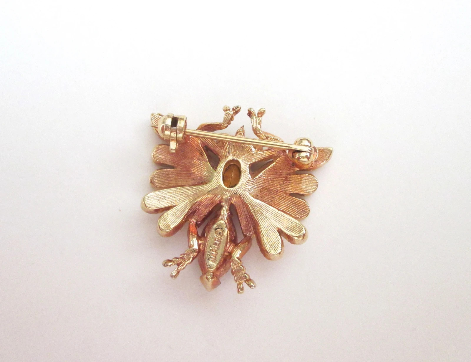 Bee Pin Vintage Napier Rhinestone Pin Designer Signed