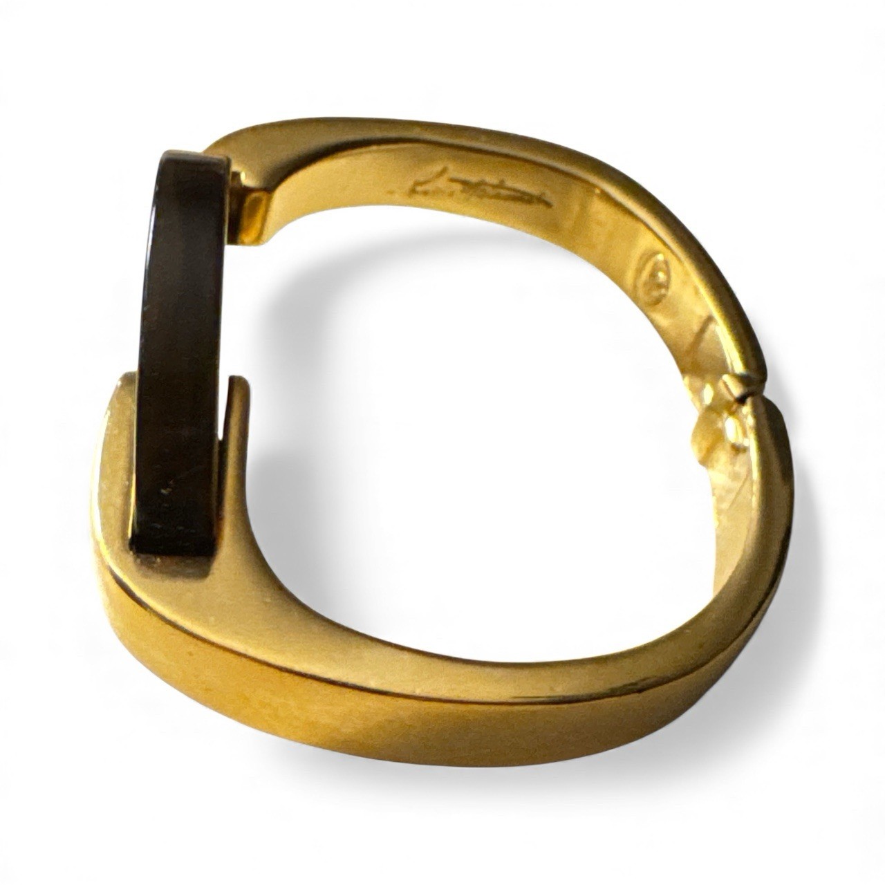 Kunio Matsumoto for Trifari Clamper Bracelet Gold Tone Faux Tortoise ~6/12 in