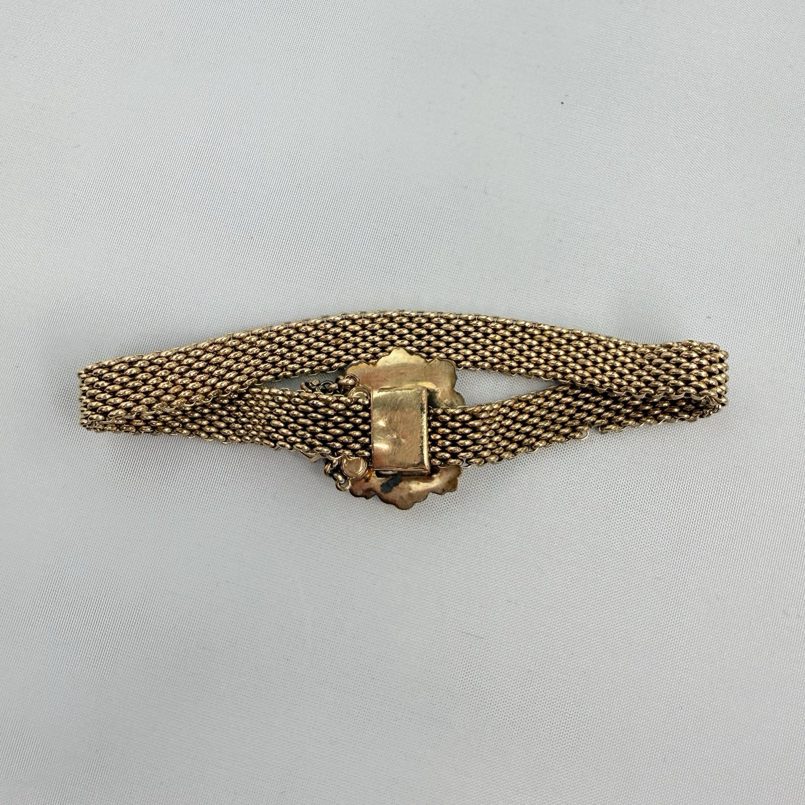 Antique Gold Filled or Rolled Gold Victorian Mesh Slide Wedding Bracelet