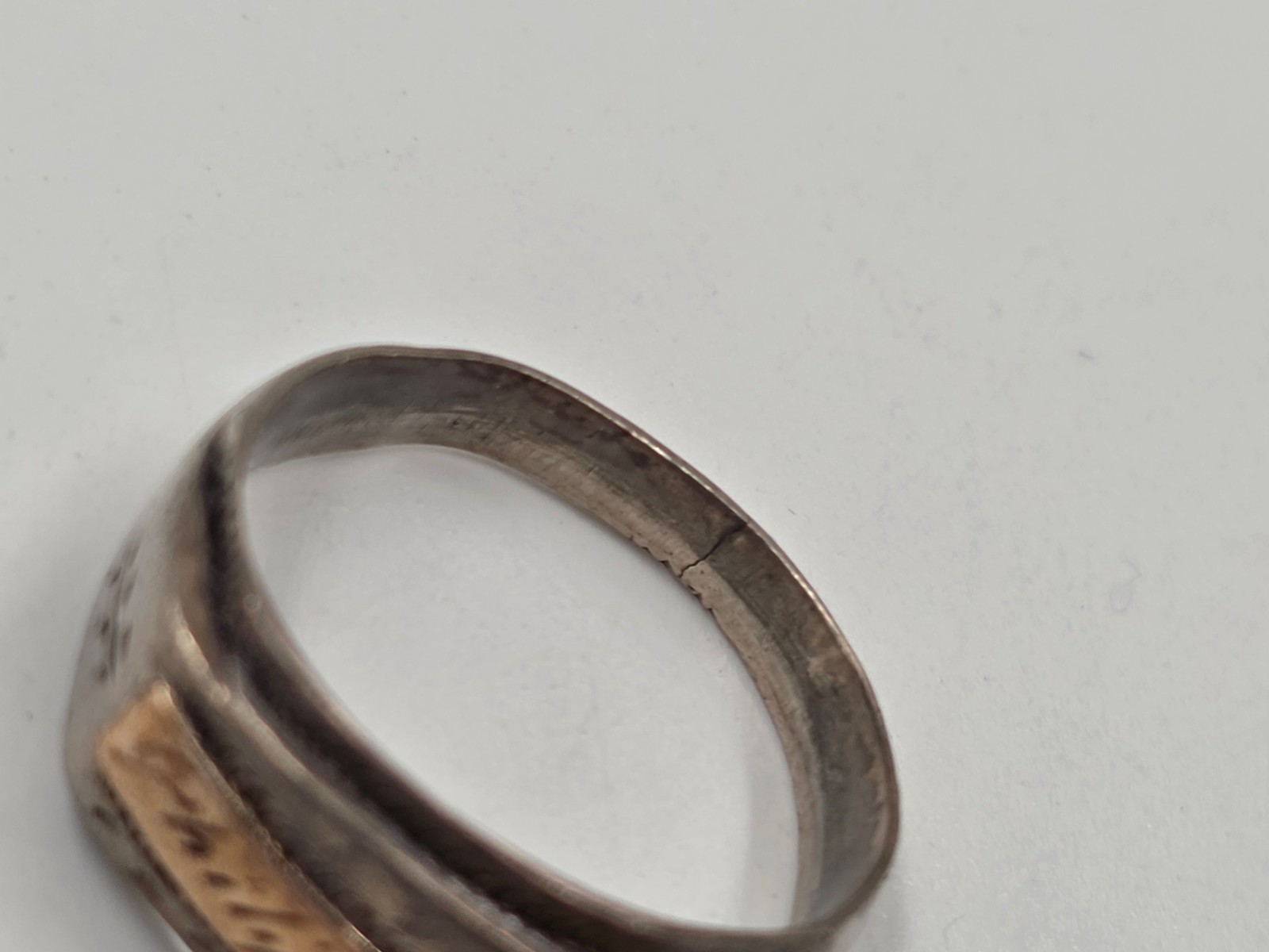 WW2 WWII Military Men’s Sterling Silver Philippines 1942? Signet Ring Size 8.5