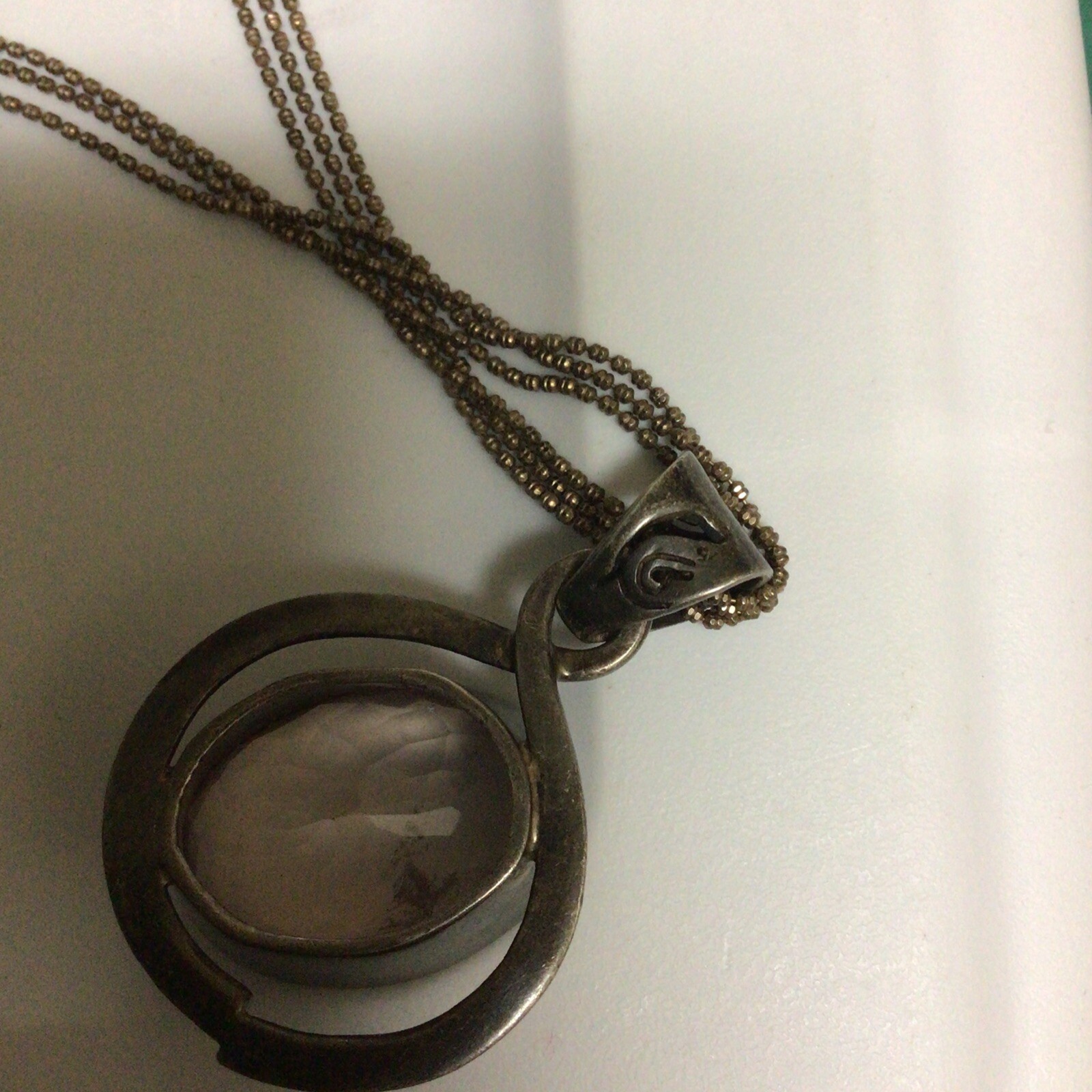 Vintage 925 Real Rose Quartz Pendant W/ VTG DESIGN AGI 925 ITALY Necklace