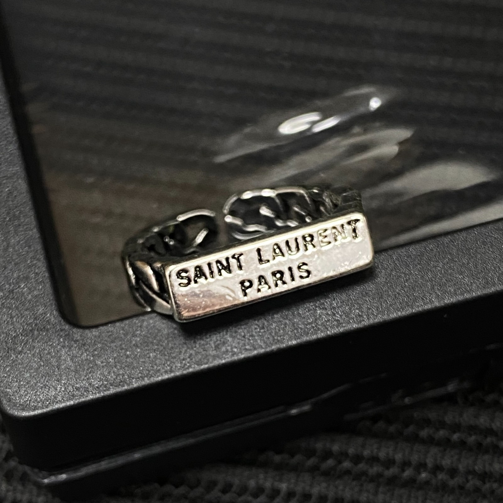 Silver Open Ring with English Lettering