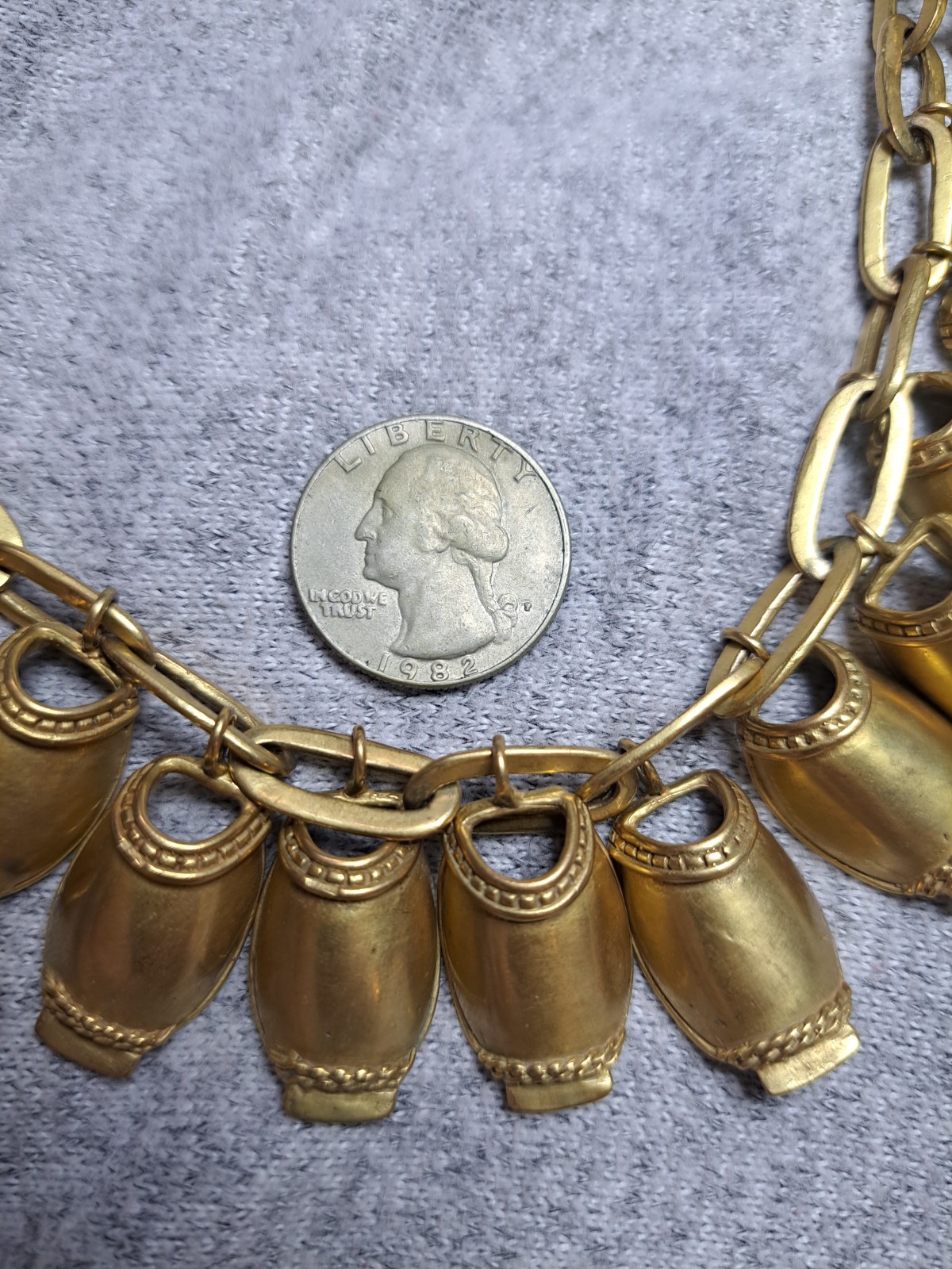 Vtg Kalevala Koru Nukkekääty Doll Chain Necklace 20 Charms Signed RC Rolled Gold