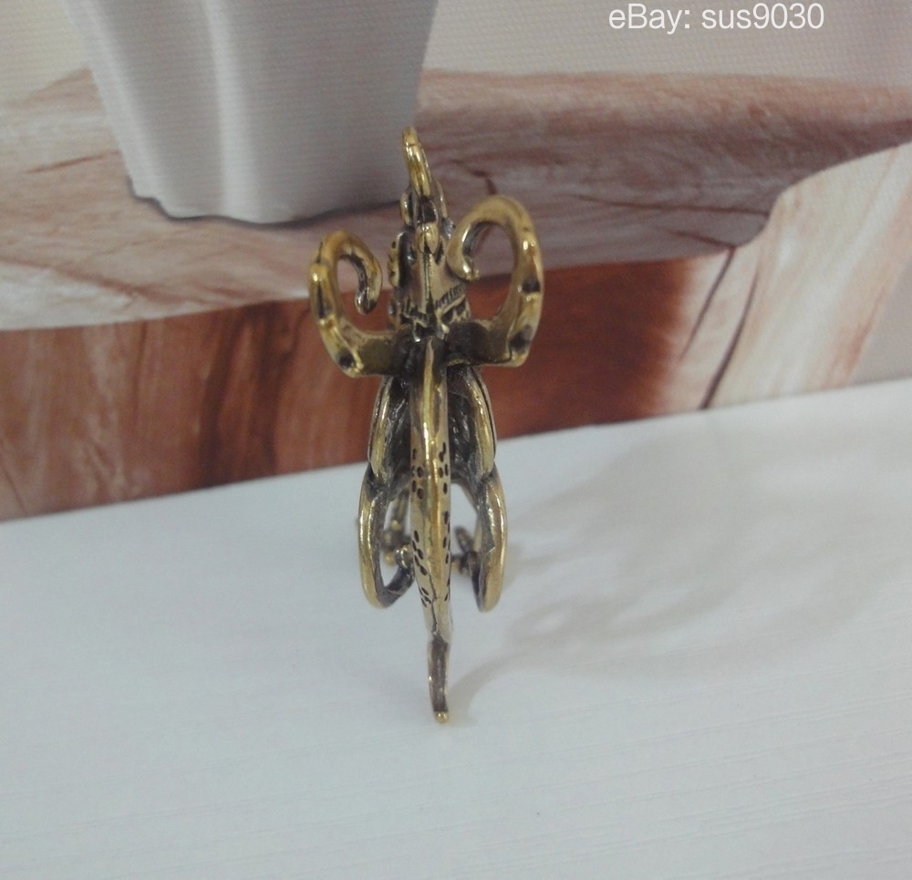 Solid Brass Copper Rooster Animal Figurine Statue Pendant