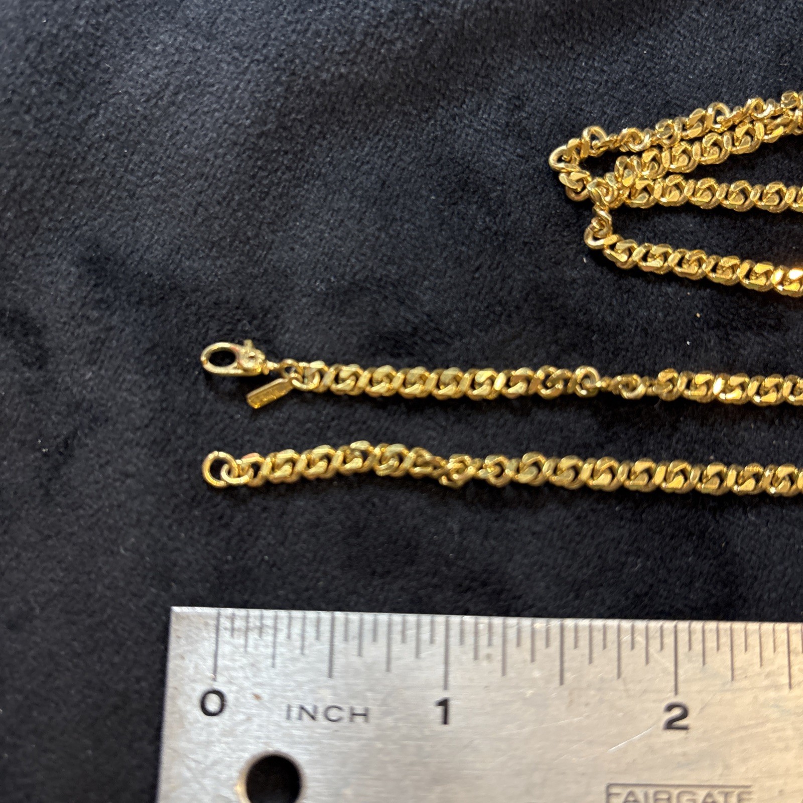 Monet Gold Tone Chain 35” Necklace Signed Very Good Used Free Ship