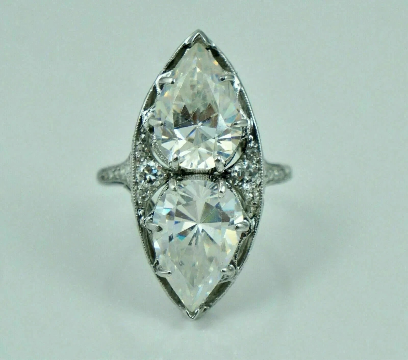3.5Ct Vintage Art Deco Style Lab Created Diamond Wedding 14K White Gold FN Ring