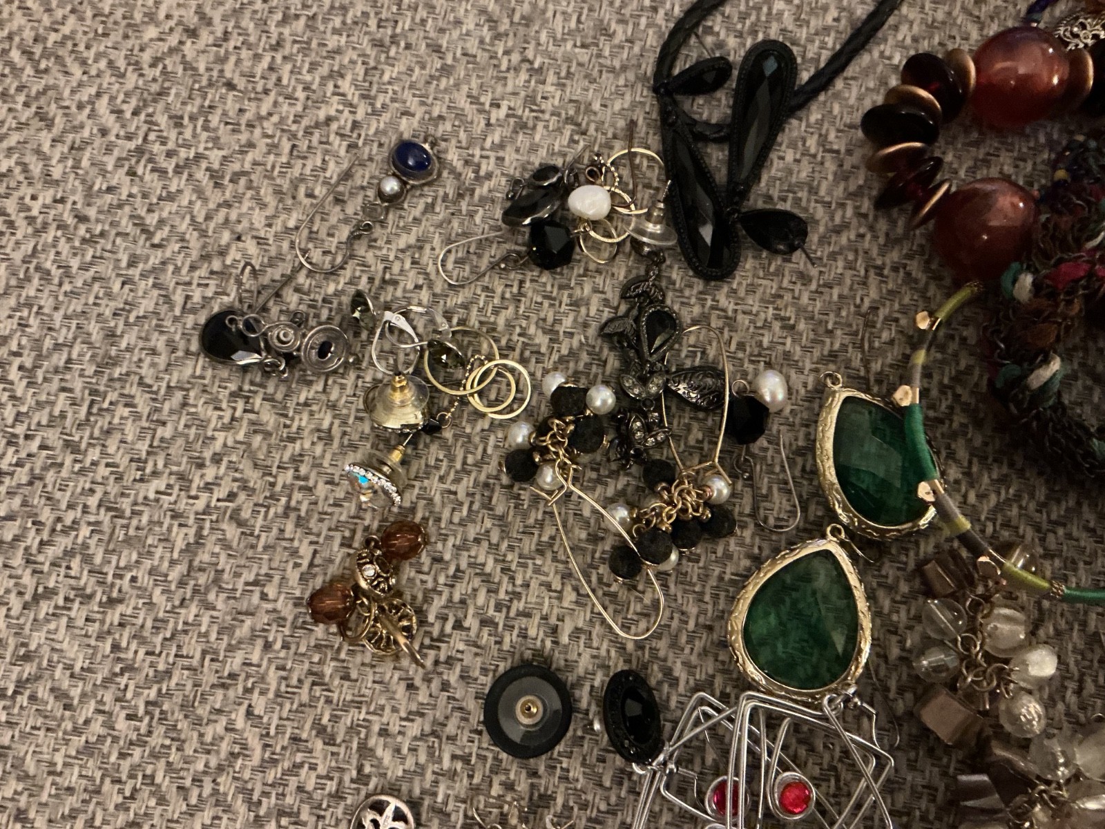 Lot Of Vintage/Modern Costume Jewelry-Two Watches-A Few Pcs of Sterling-Brooch