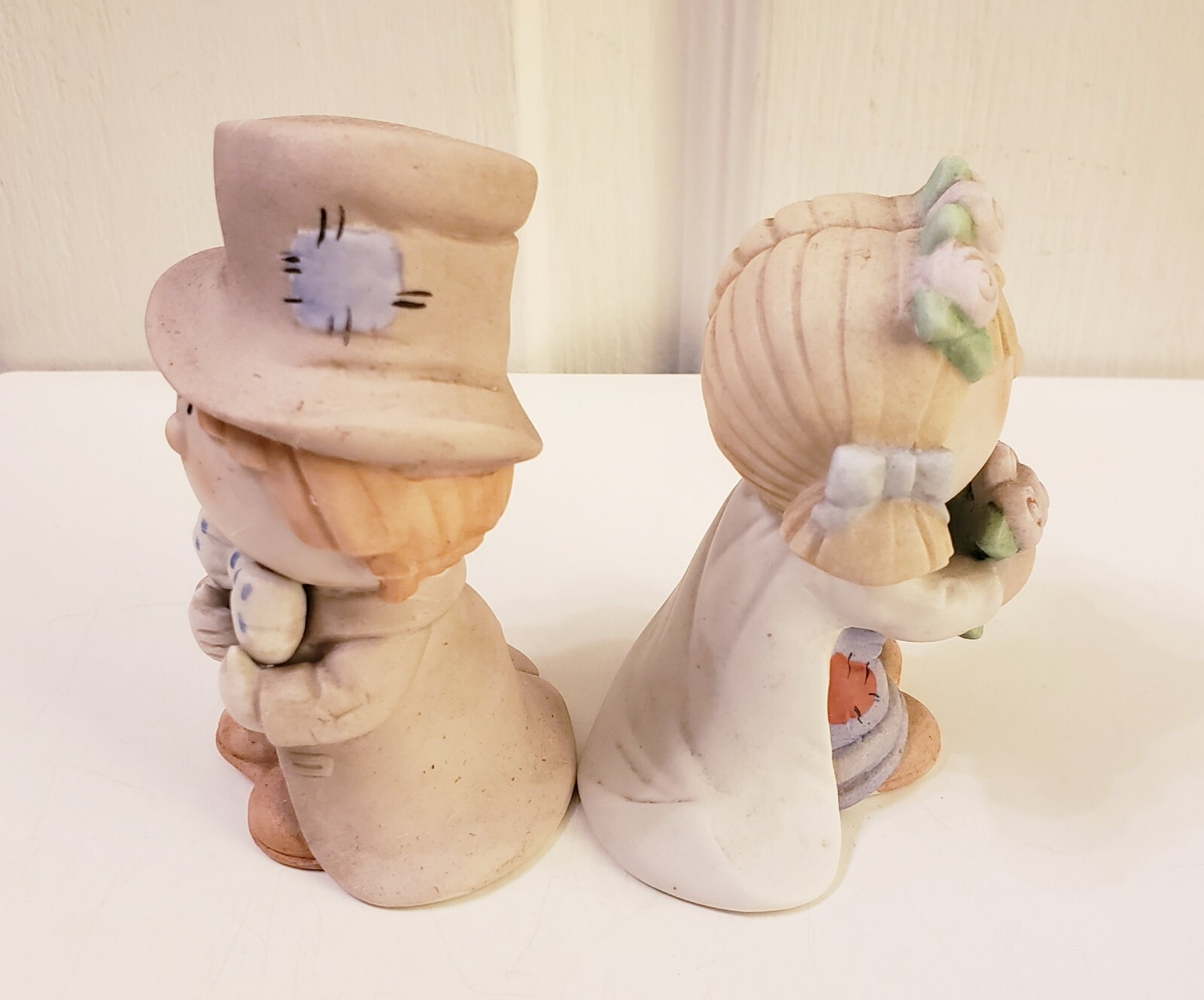 RARE Vintage Pair BUMPKINS “GROOM & BRIDE” Porcelain figures