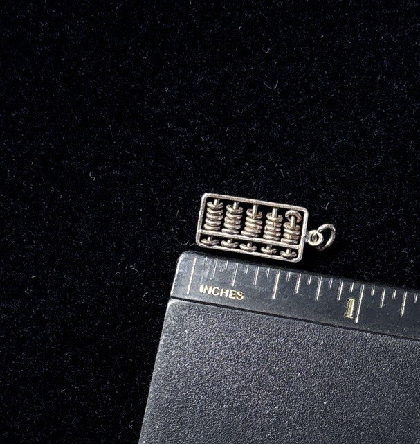 Vintage 1960s Sterling Abacus 3D Moving Charm