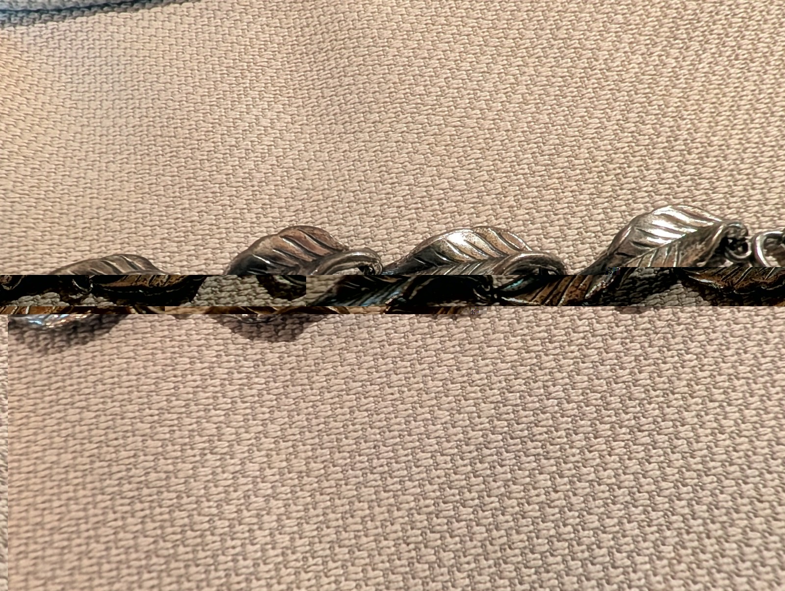 VINTAGE DANECRAFT STERLING SILVER LEAF NECKLACE, 16 GRAMS, SCRAP OR REPAIR