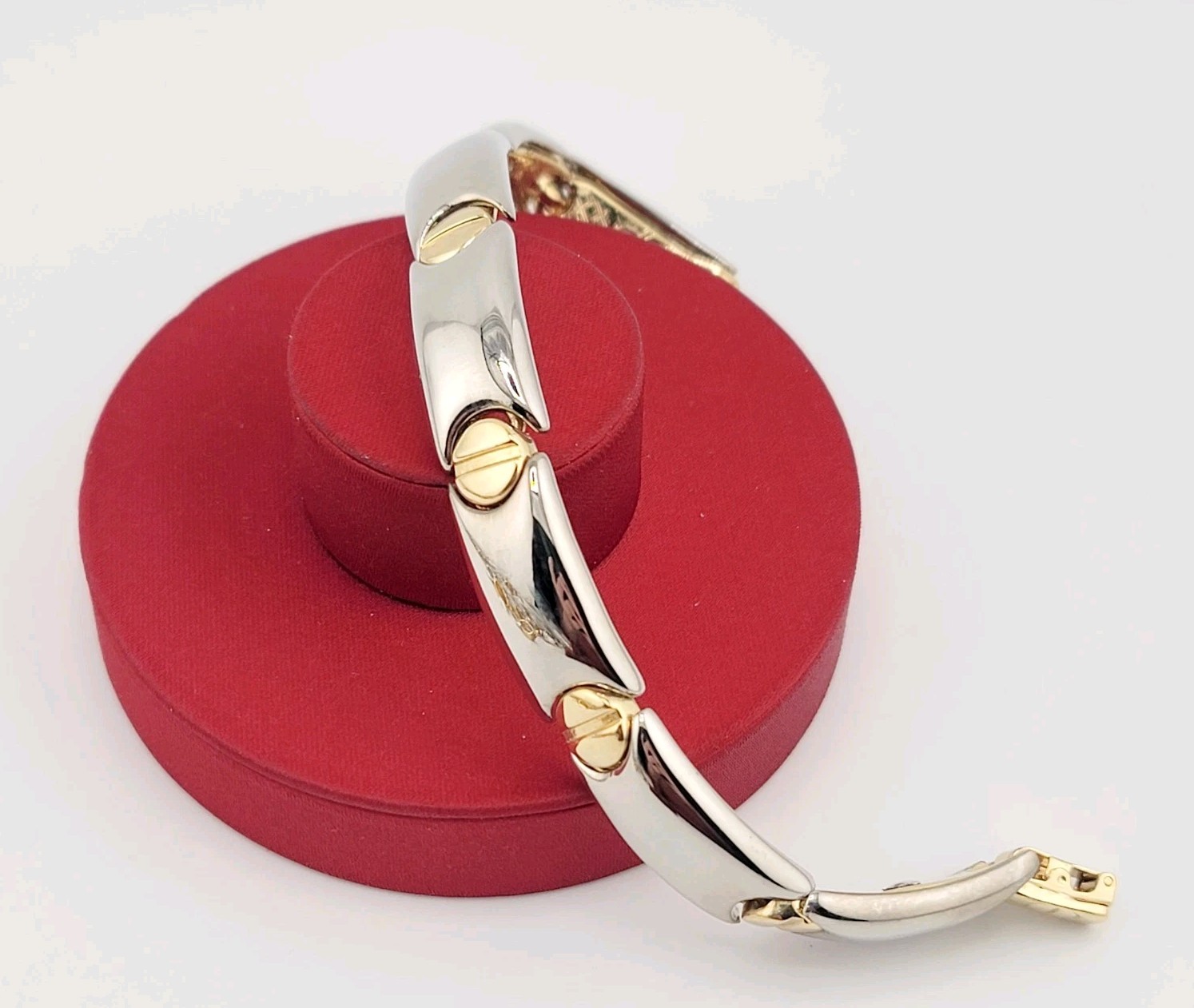 Vtg TJ Bracelet Love Hardware 2-tone John Medeiros Fashion Tahoe Jewelry
