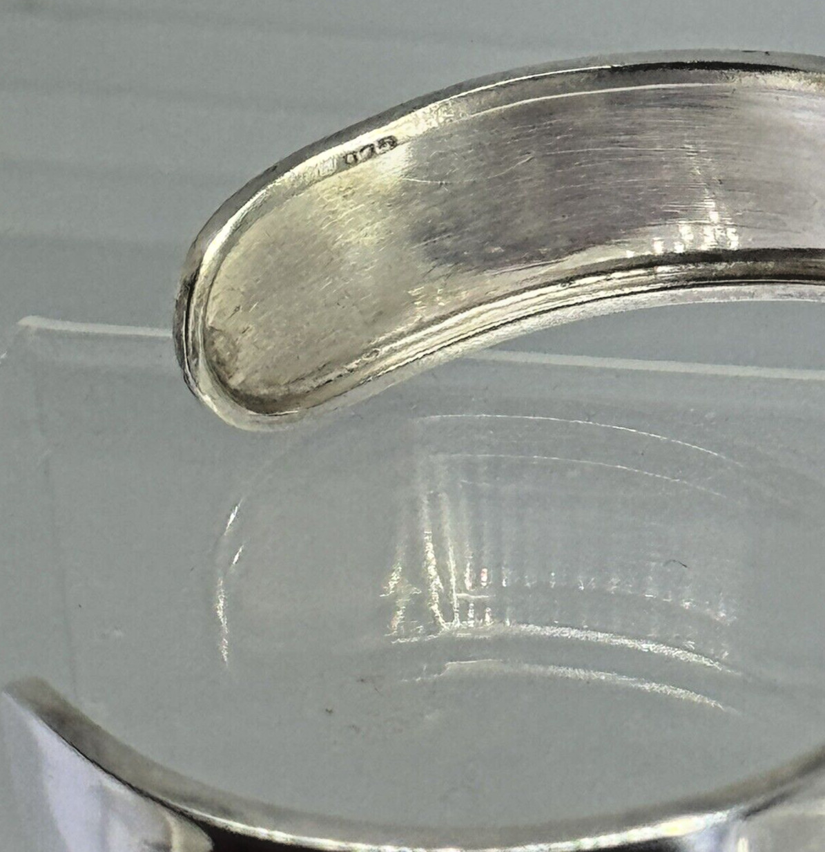 Artisan Smooth Wave Cuff Bracelet 925 Silver 16mm Adult Unisex Adjustable
