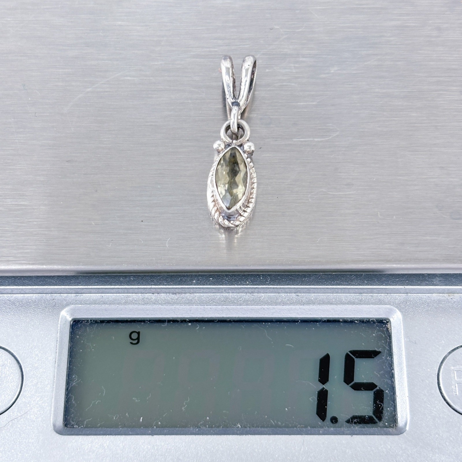 Vintage Sterling Silver 925 | Southwest | Green Amethyst Prasiolite Pendant