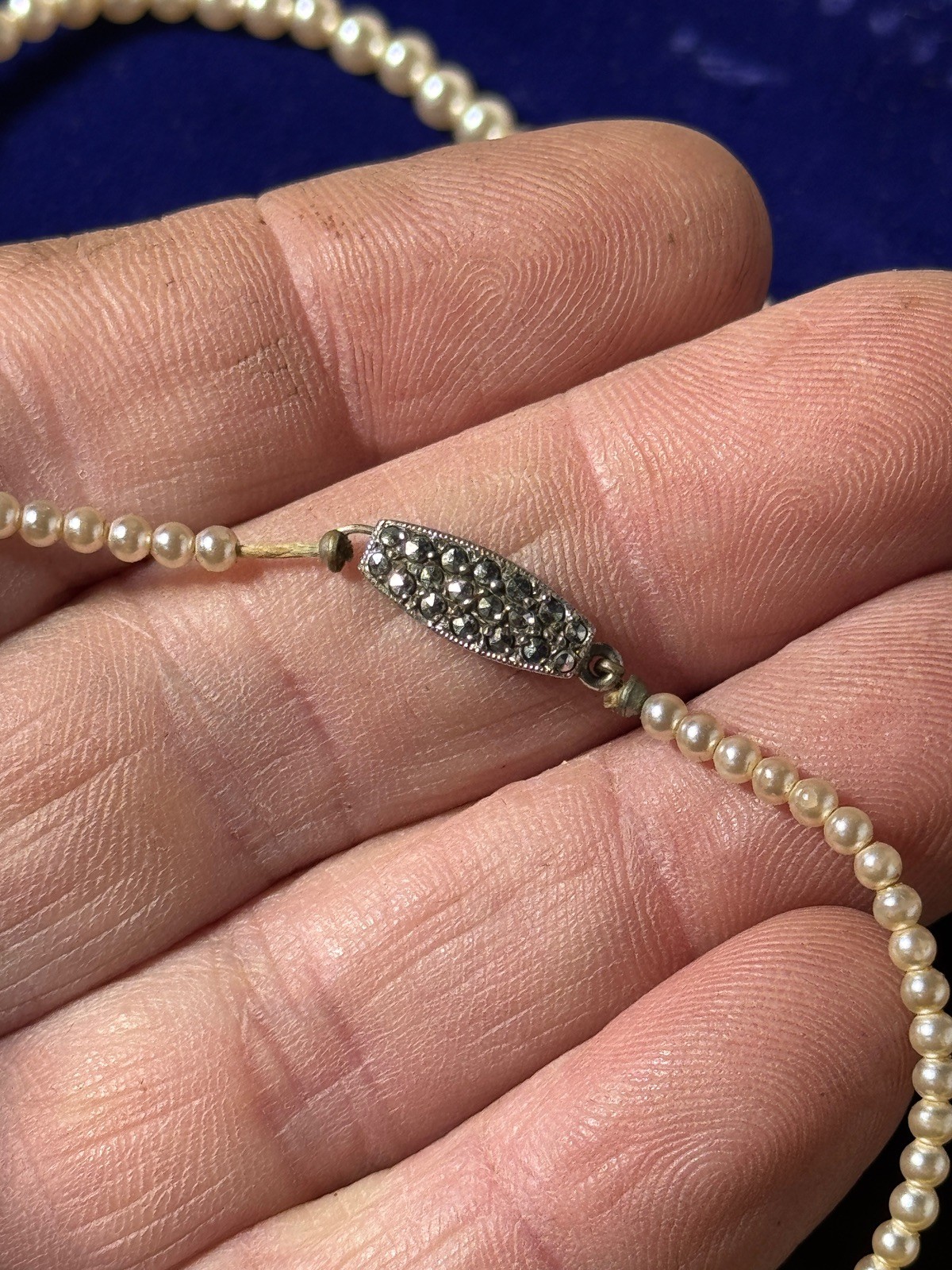 Vintage c.1920’s ‘LAFAYE PEARLS’ Melbourne Australia Pearl Necklace Silver Clasp