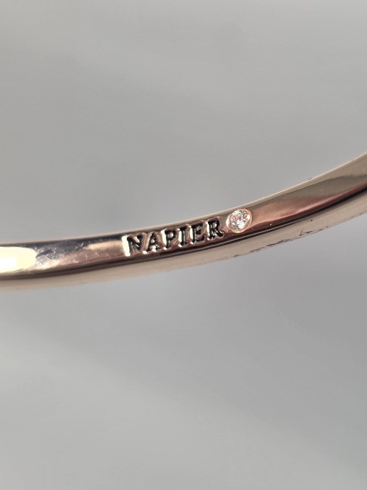 Vintage Napier Rose Gold Tone Floral Bangle Bracelet Fashion Costume Jewelry