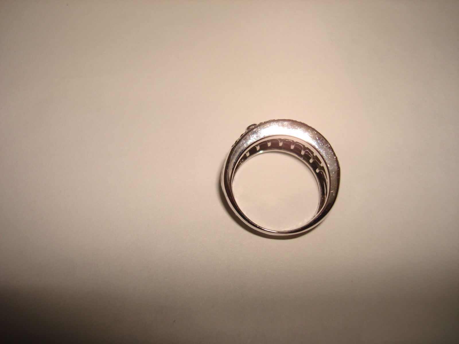 Collectible Unique LeVian 18k White Gold Diamond Ring Band 10.9 Grams Size 6.5
