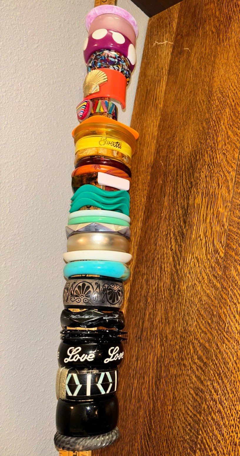 Bangle Bracelet Bundle – Plastic, Resin, Wood Mixed Lot of 31