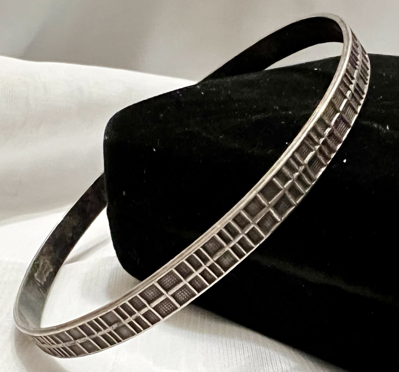 MCM Danecraft STERLING SILVER Modernist Brutalist BANGLE BRACELET Vintage