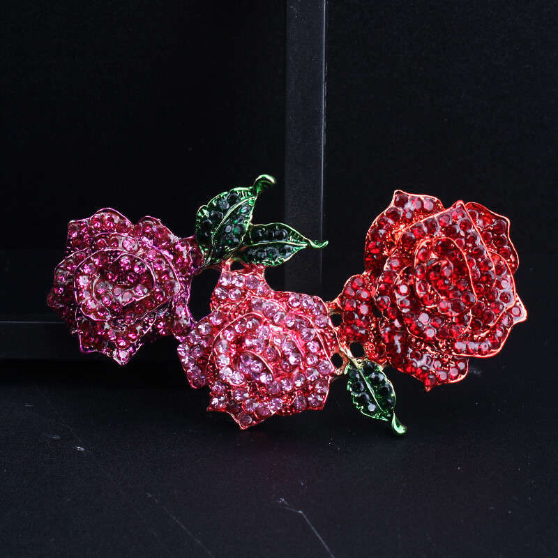 Luxurious Luxury Temperament Vintage Rose Set Brooch Accessories Jewelry Gift