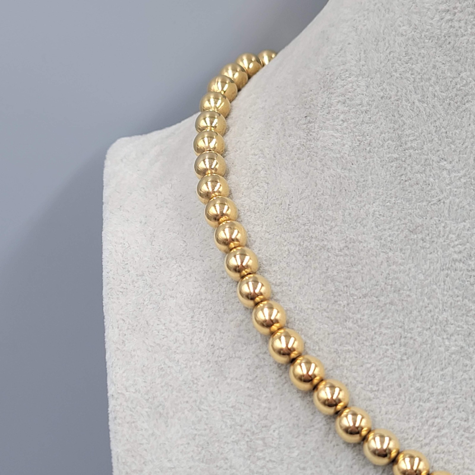 Vintage Napier Gold Plated Bead Chain Necklace 18 in