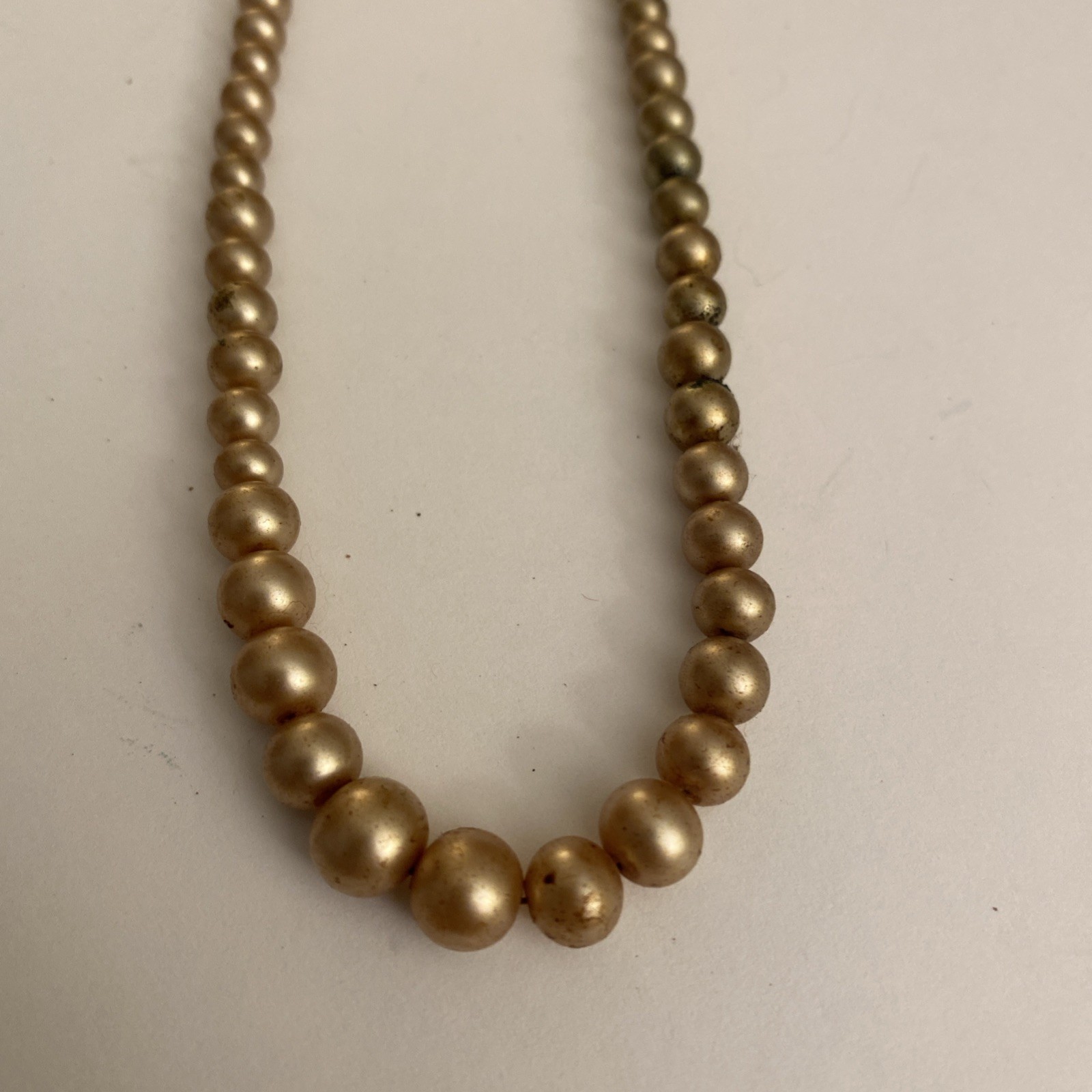 Vintage Faux Pearl Necklace With Rhinestone Clasp