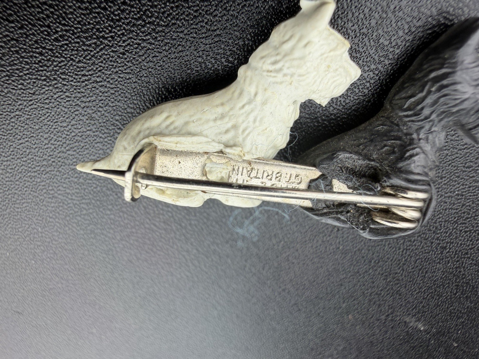 Vintage Scottish Terrier Scotty Dog Bar Brooch Pin Great Britain