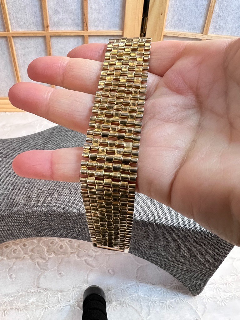 Vtg Gold Toned Link Bracelet Made in Hong Kong 7.5″L
