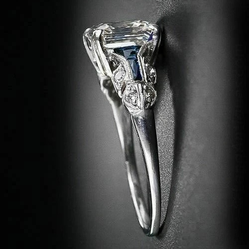 2Ct Art Deco Vintage Style Lab Created Diamond Engagement 14K White Gold FN Ring