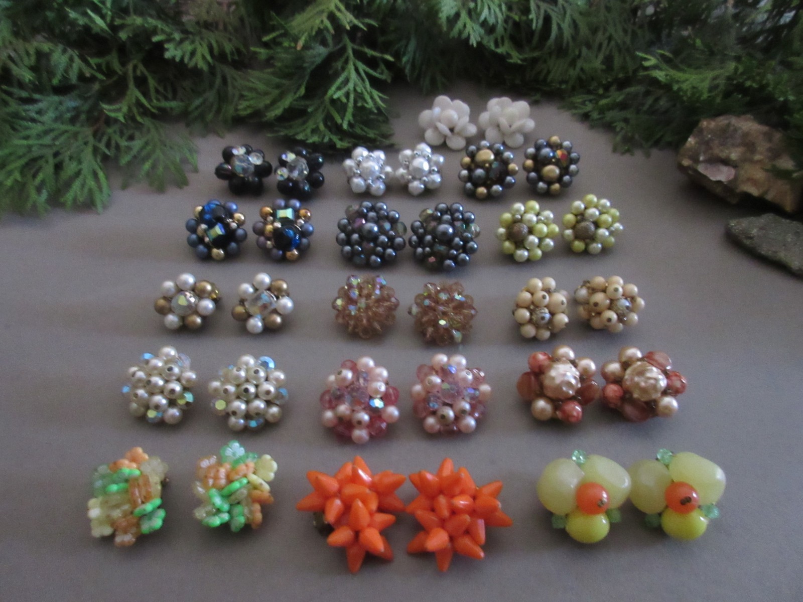 Vintage Cluster Clip Earring Lot of 16 Pairs – Japan/W Germany/Hong Kong/Laguna