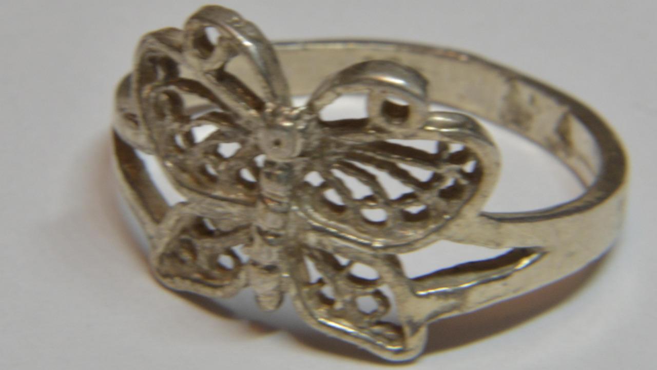 BUTTERFLY STERLING SILVER 925 GIRL’S RING DESIGNER N A SZ-5.5 WEIGHT-1.9 gr