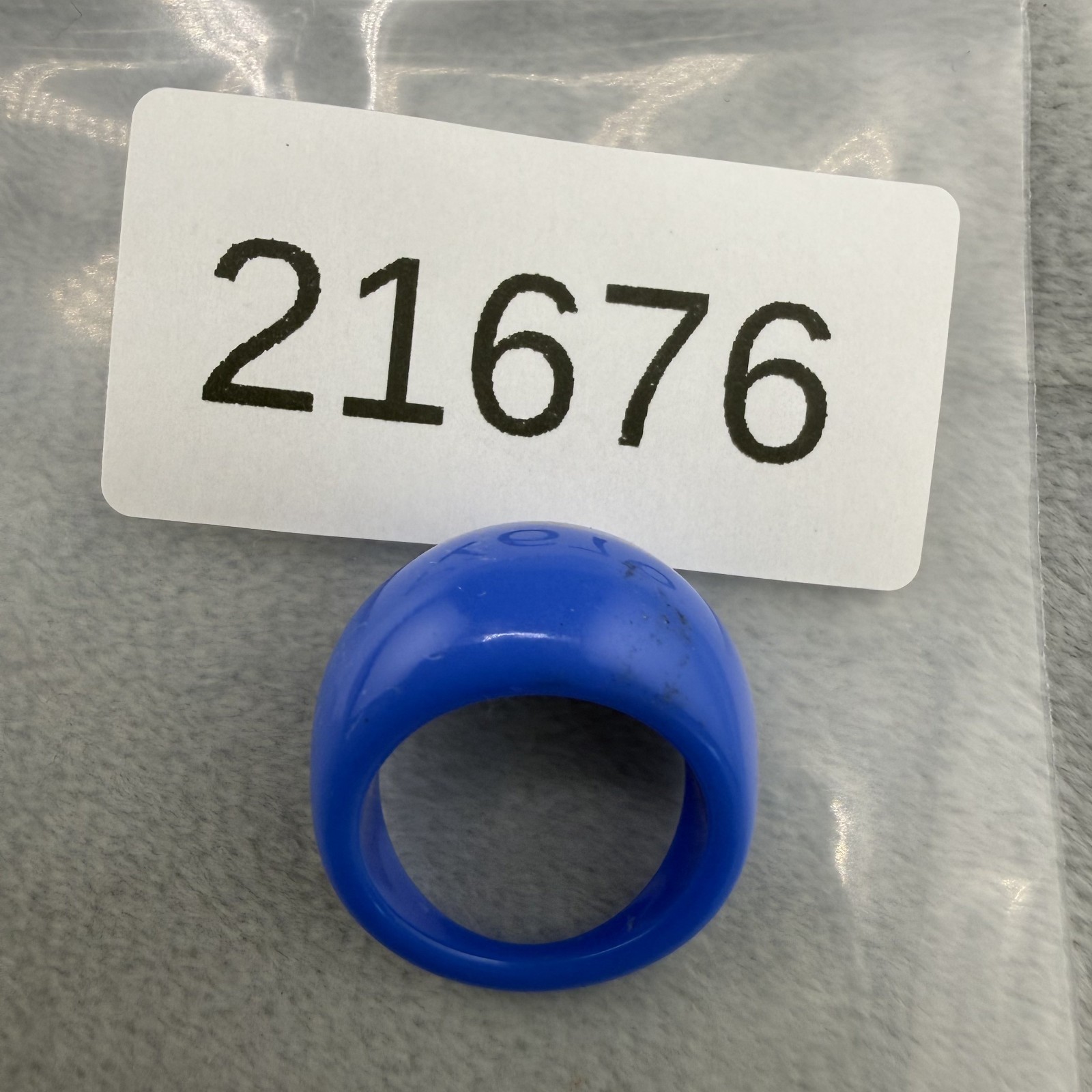 Vintage Blue Acrylic Ring Size 8.25