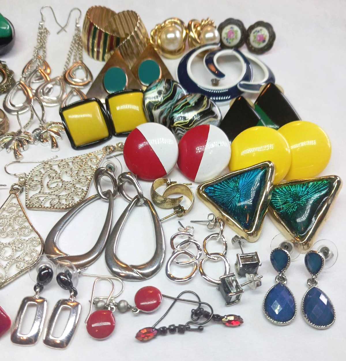 Vintage/Now Junk Drawer Earring Lot 2 – 50 Pairs Mixed Materials All Wearable