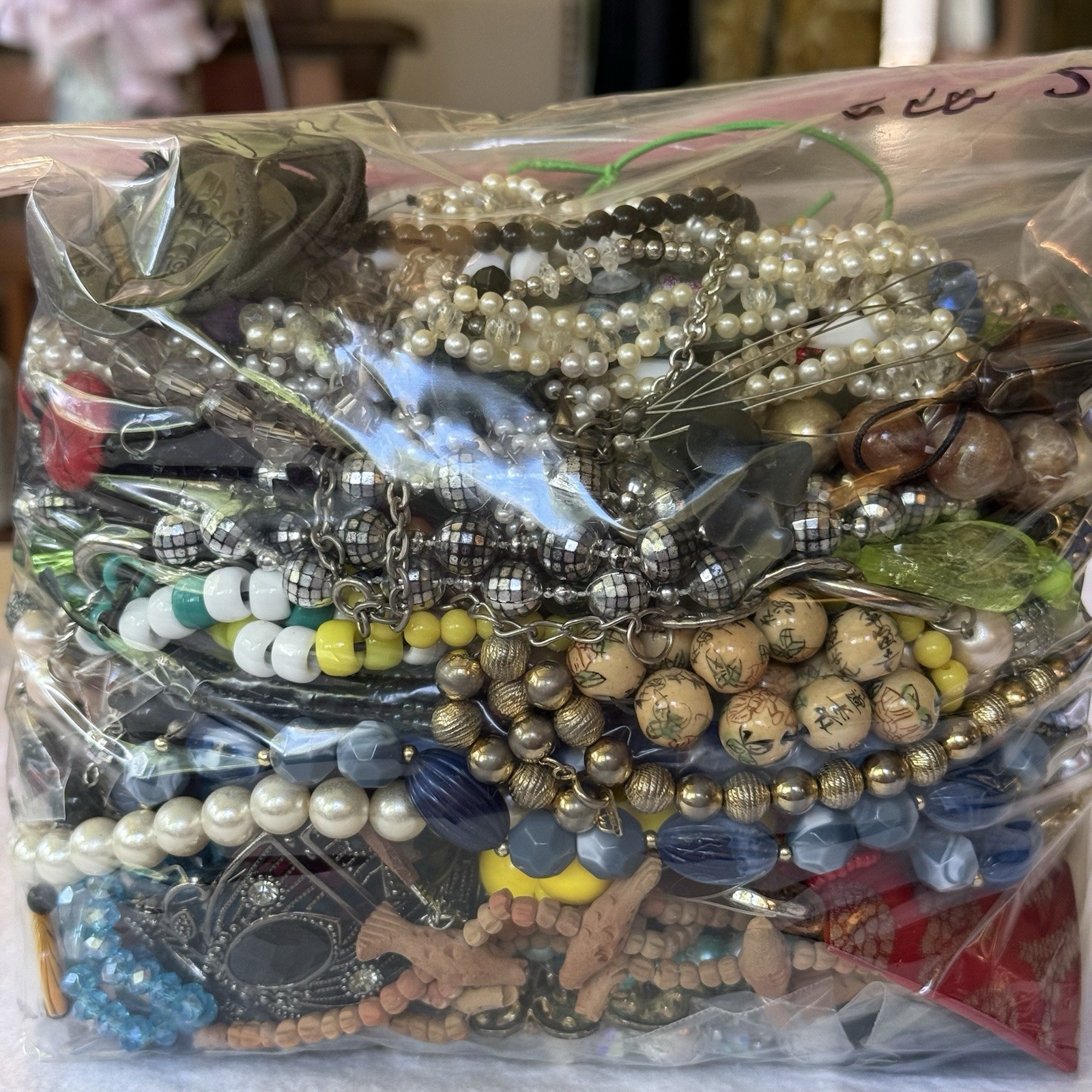 Vtg Craft Jewelry Lot Over 5 LBS Repurpose Beads Gemstones Harvest AB 6/26 CL