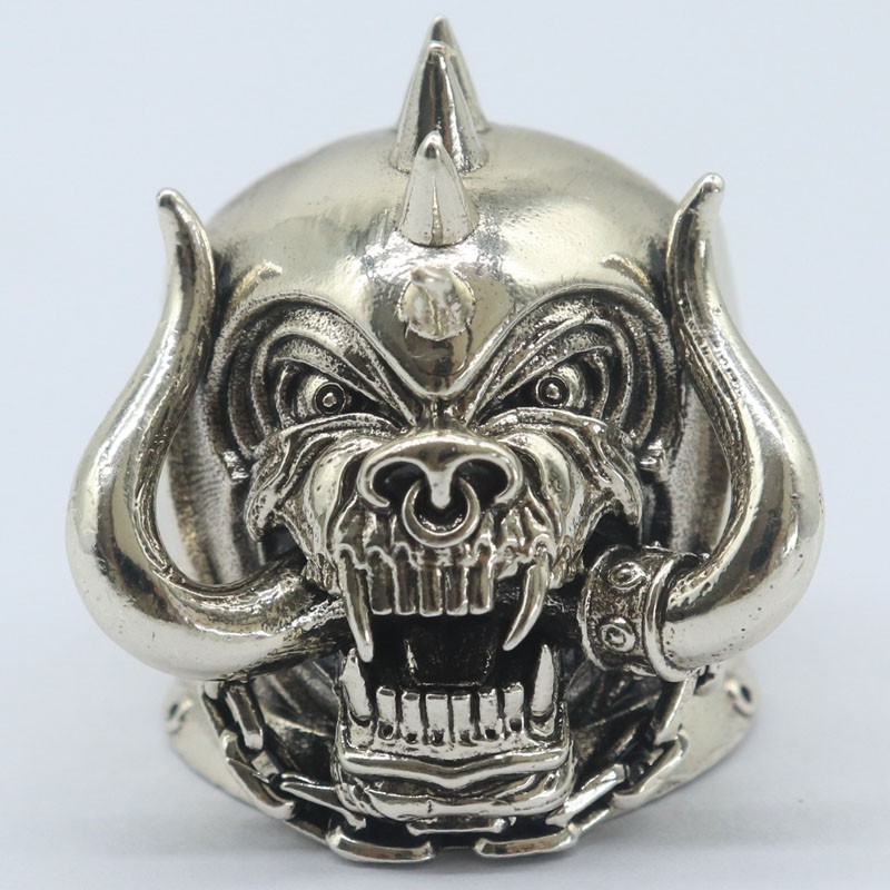 Buy 4 Get 1 Free 3D Motorhead Warpig Skull Mens Present Silver Rings