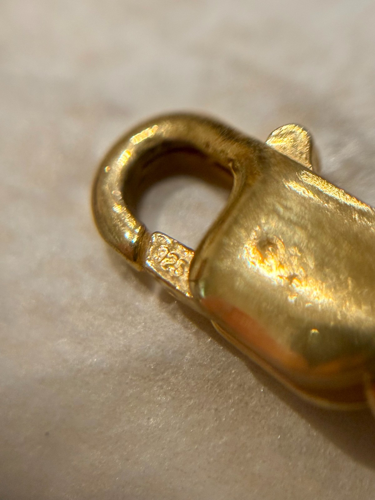 VTG Gold Tone Bracelet Chain Link Heart Charm 925 Silver Lobster Claw Estate