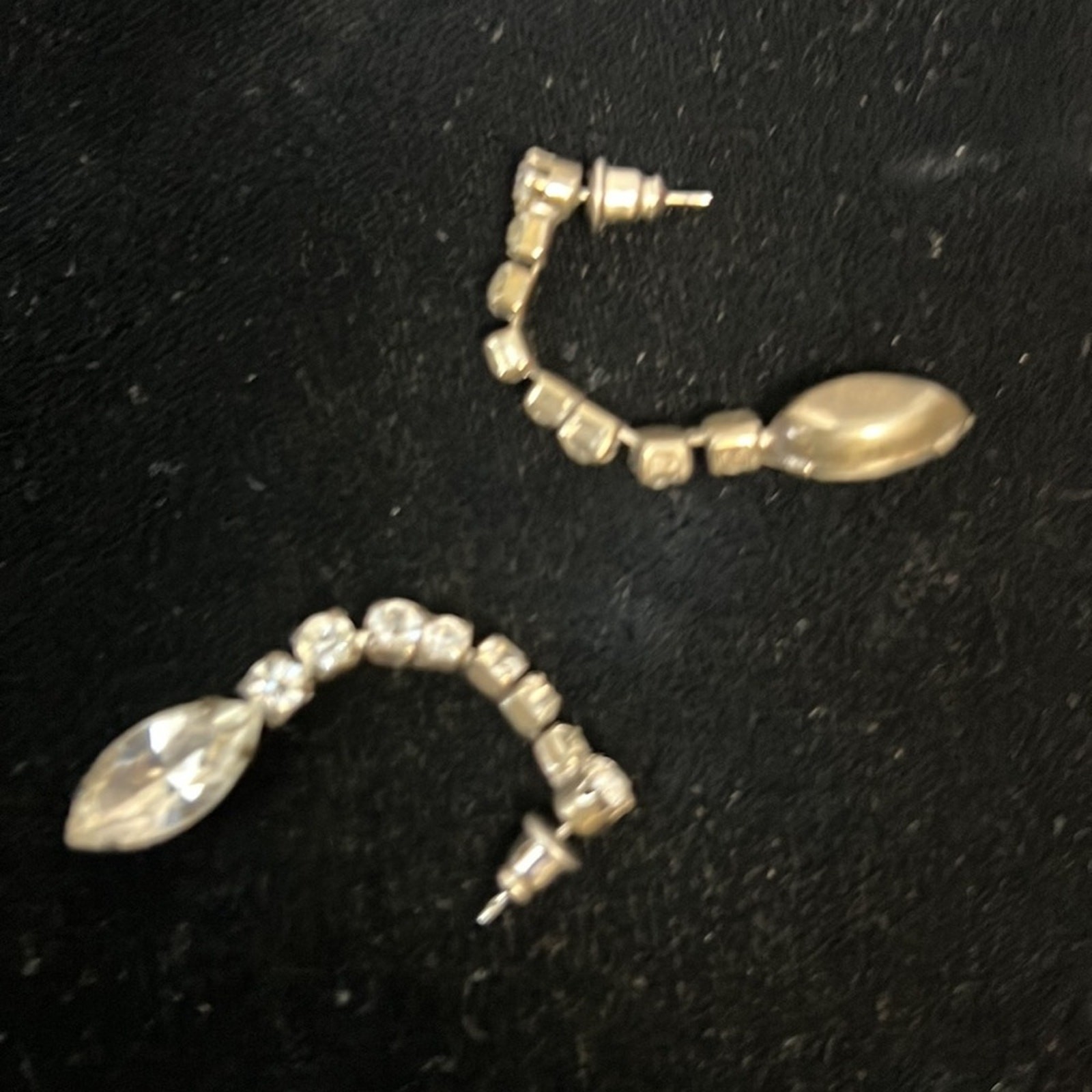 Vintage 80s drop earrings dangle rhinestones formal