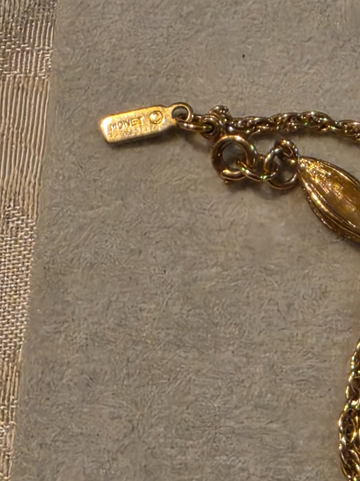 Vintage MCM Monet Signed Gold Tone 54″ Wrap Necklace Great For Layering