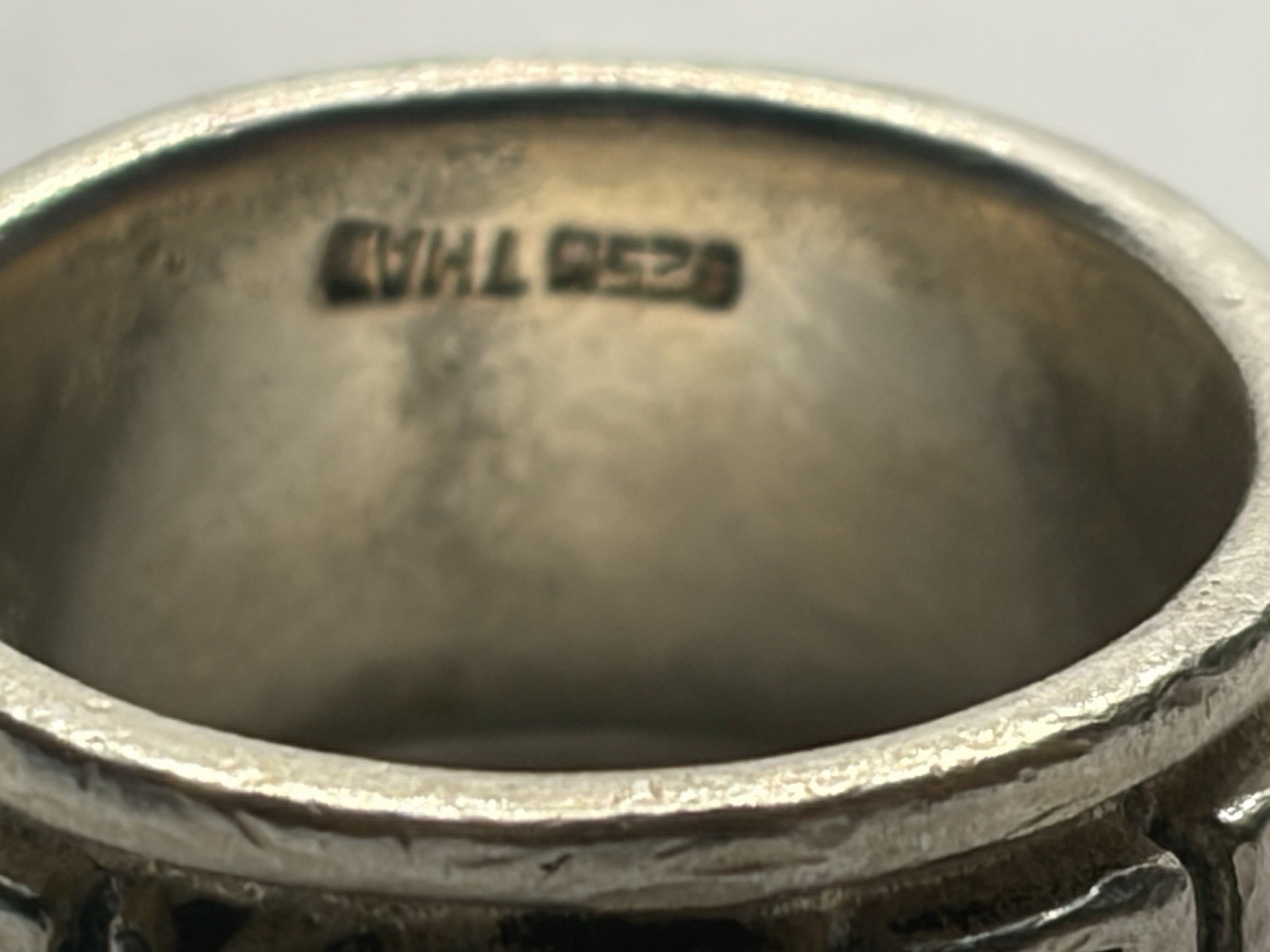 Vintage tribal design sterling silver traditional band men women ring sz 7.5