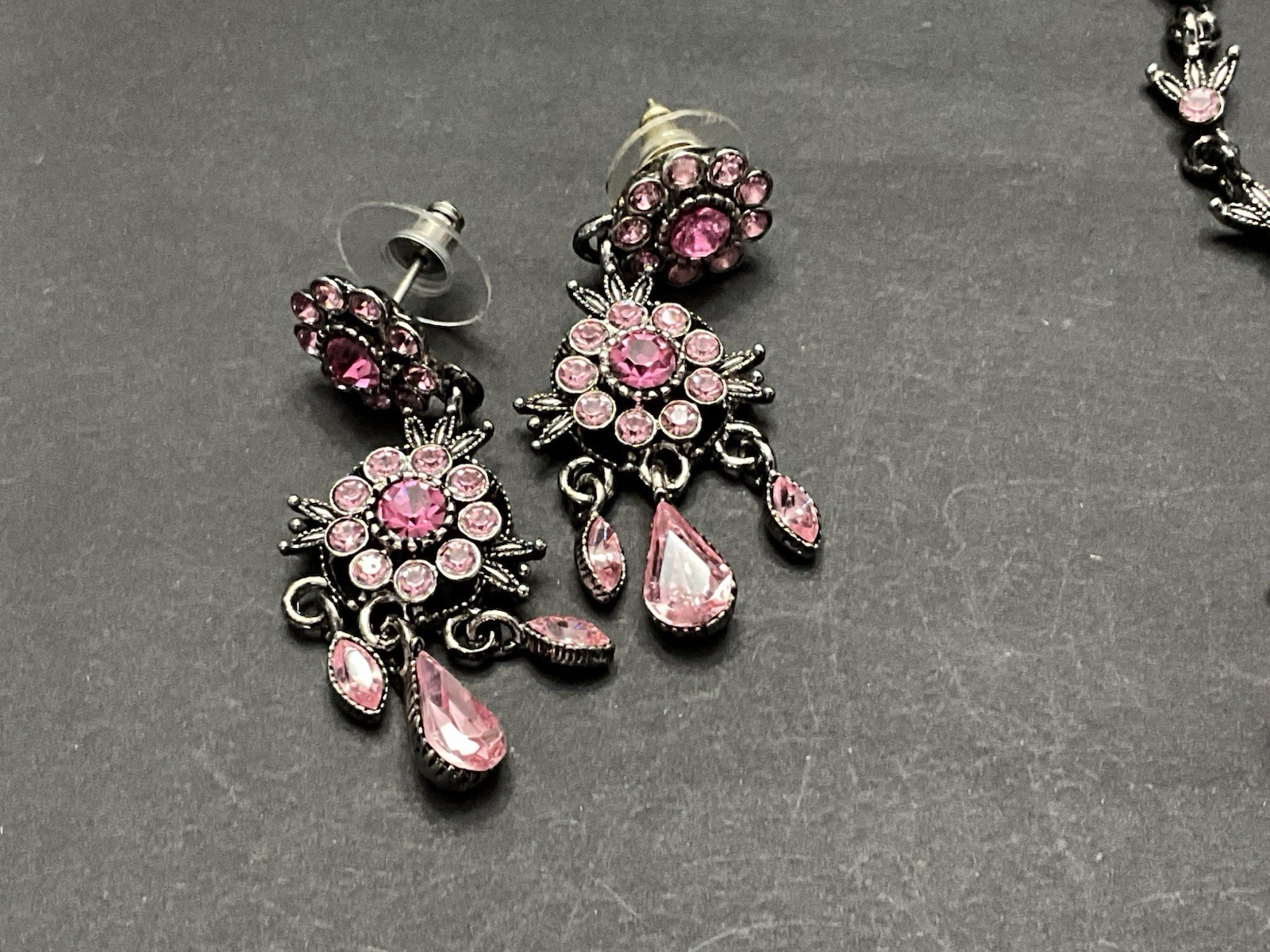 Vintage Victorian Inspired Floral Festoon Style Necklace,bracelet,and Earrings