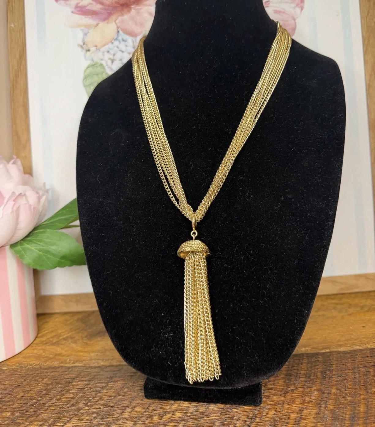 Sarah Coventry Golden Tassel Necklace