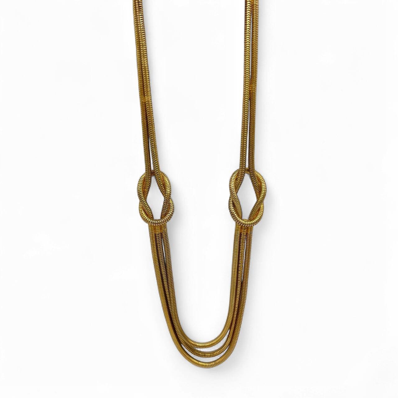 Rare Yves Saint Laurent YSL Gold Tone Snake Chain Necklace 1970s