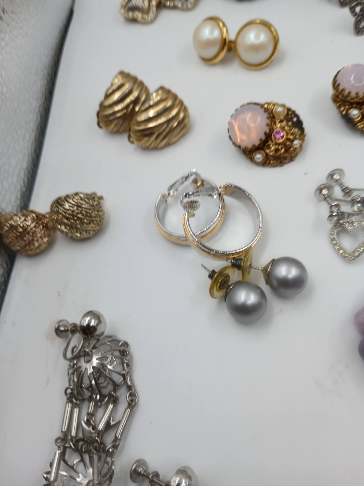 Lot 30 Vintage Now EARRINGS Clip and Screw On Rhinestone Enamel Costume Jewelry