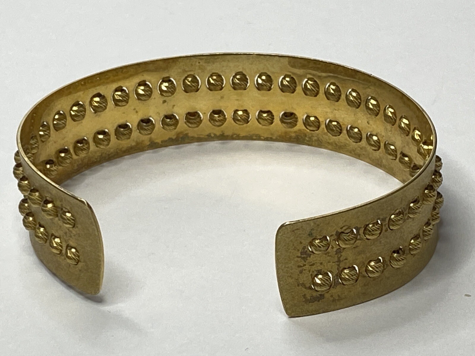 Vintage Athomie Italy 925 Silver Cuff Bracelet Gold Tone Designer Rare
