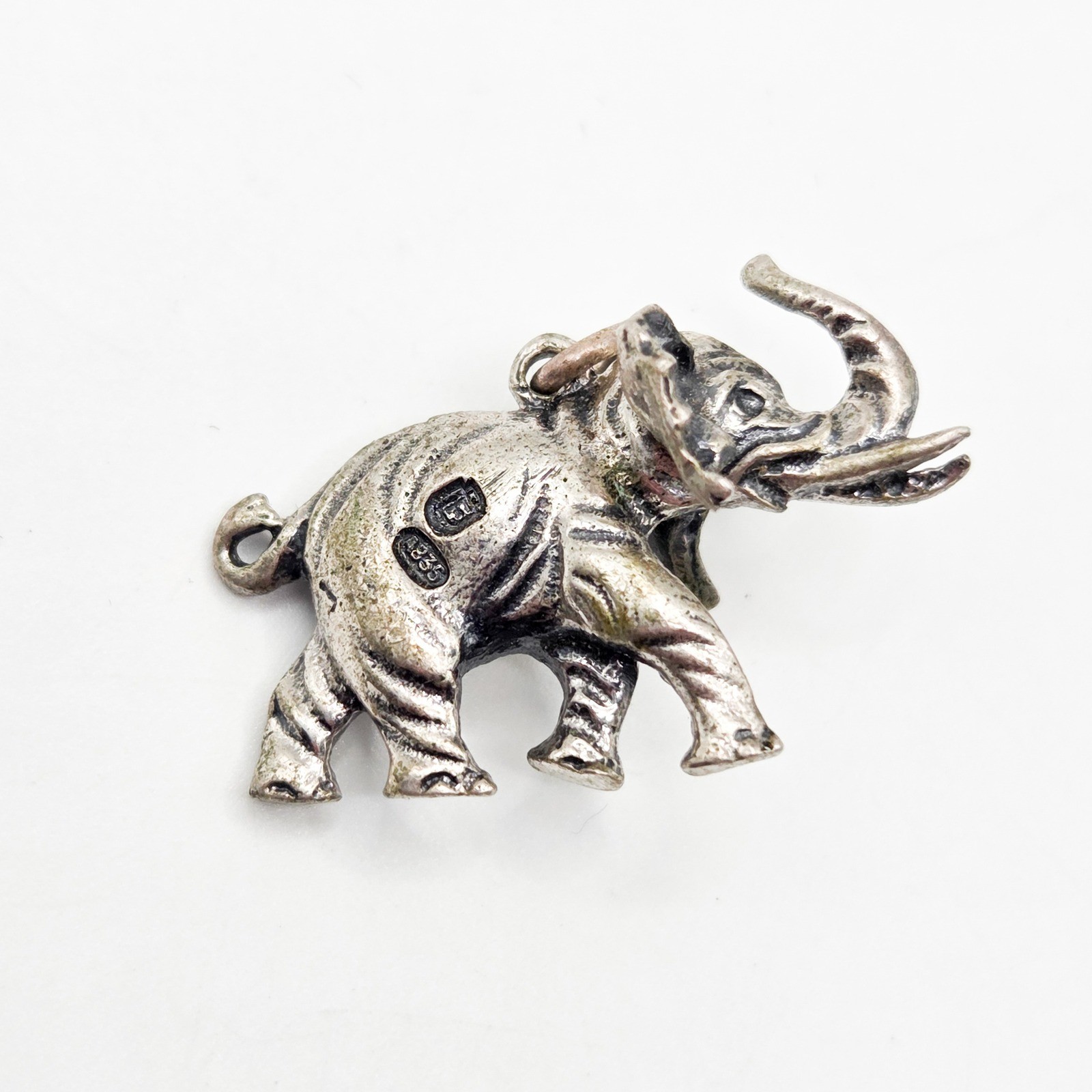 Vintage European 835 Silver Elephant Charm Pendant Good Luck A835 Hallmarked