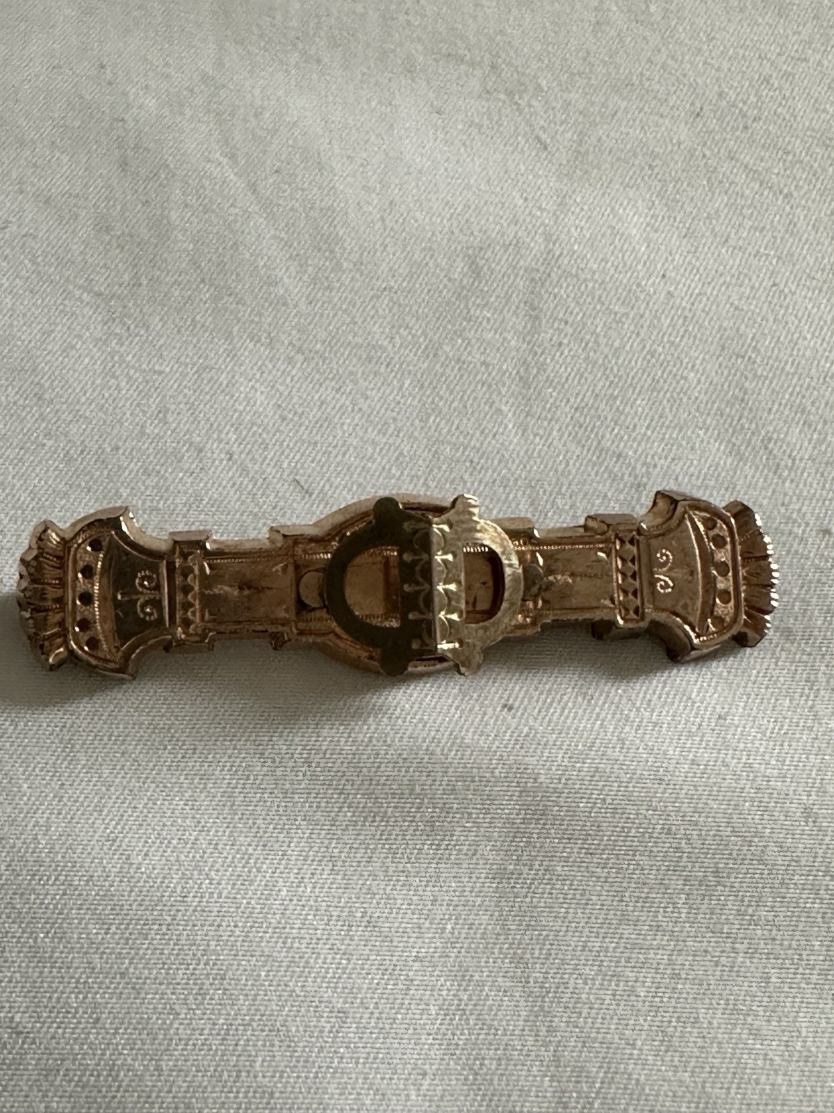 Antique Victorian Gold Filled Etched Bar Brooch